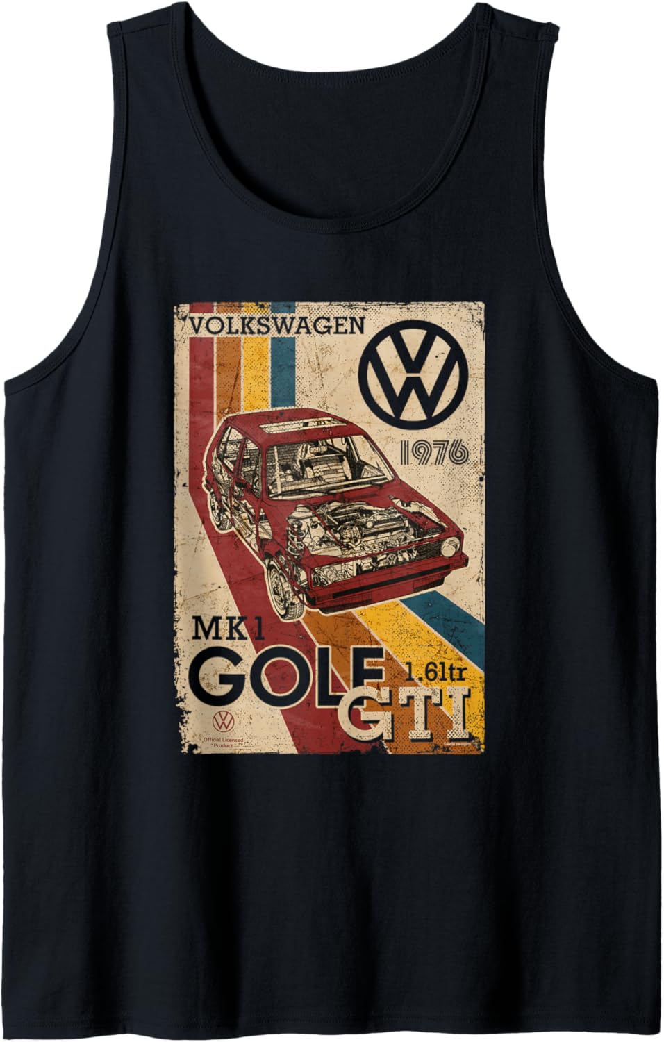 Volkswagen Golf GTI MK1 Retro Art 1976 Tank Top