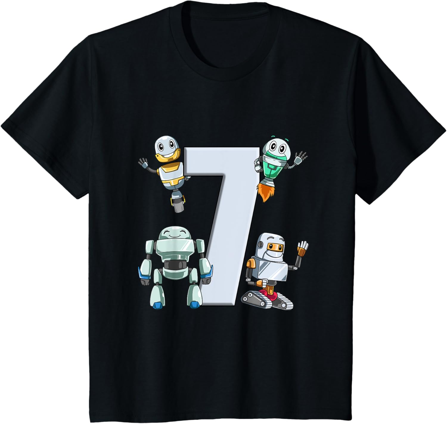 Kids Robots 7th Birthday - Kids Robotic Science Gift T-Shirt