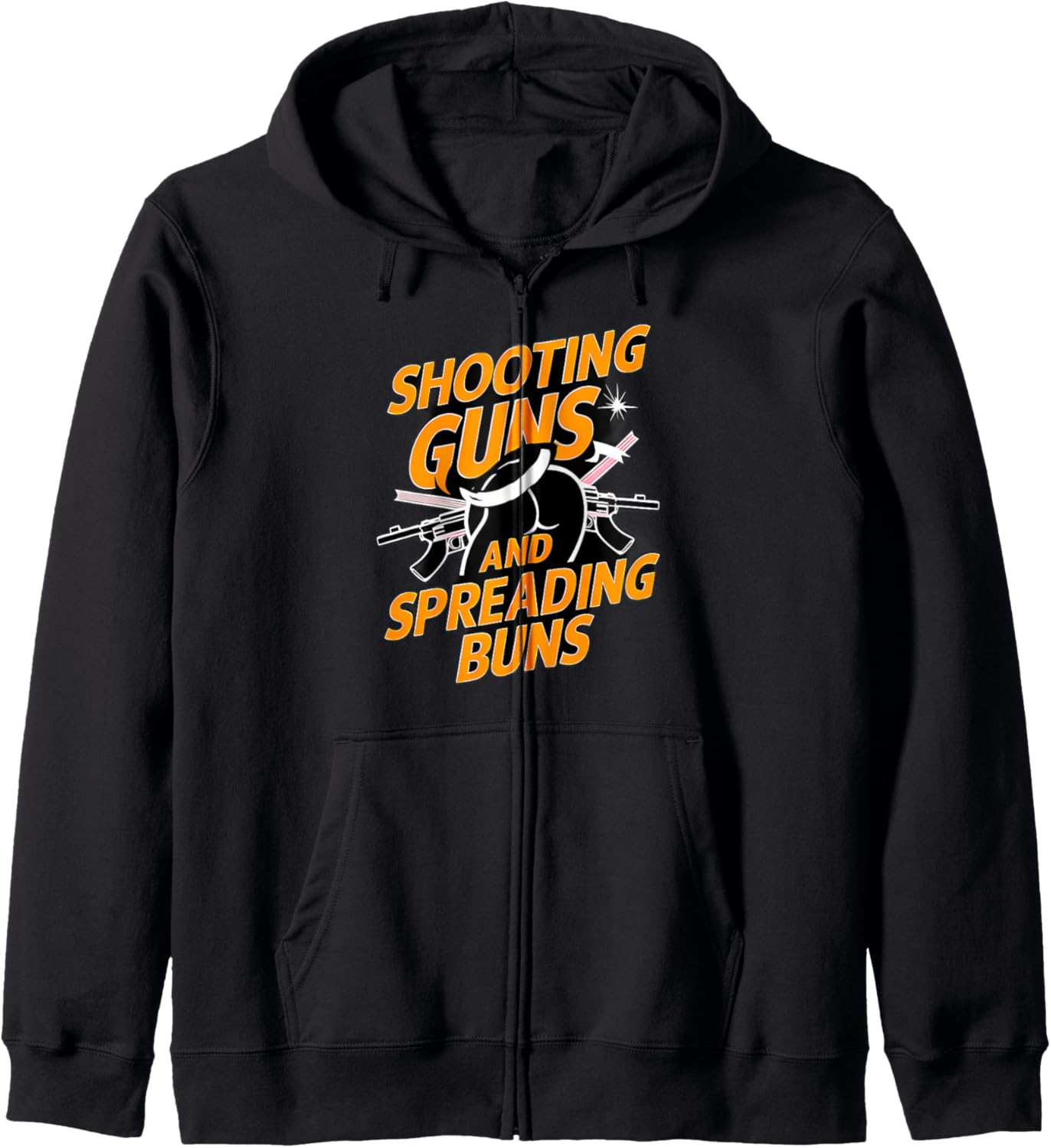 Guns and Buns | Expression Bold Graphic Design Apparel Zip Hoodie
