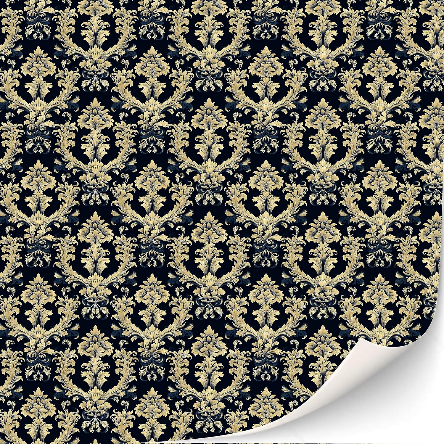 3 Sheets Self-Adhesive Dollhouse Wallpaper 1:12 Scale Classic Antique Damask 1