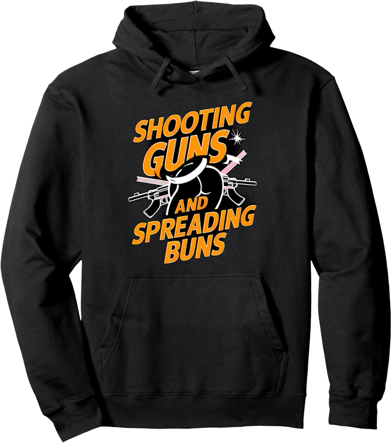 Guns and Buns | Expression Bold Graphic Design Apparel Pullover Hoodie