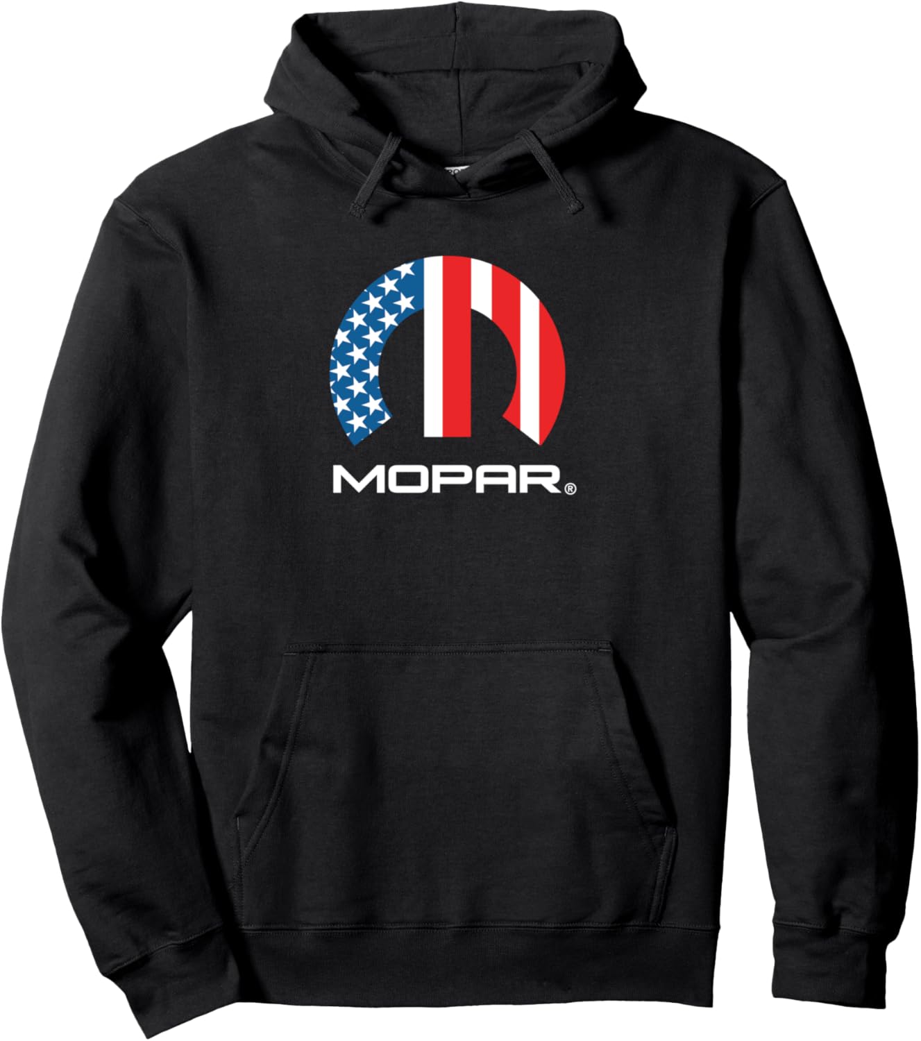 Mopar American Flag White Logo Pullover Hoodie