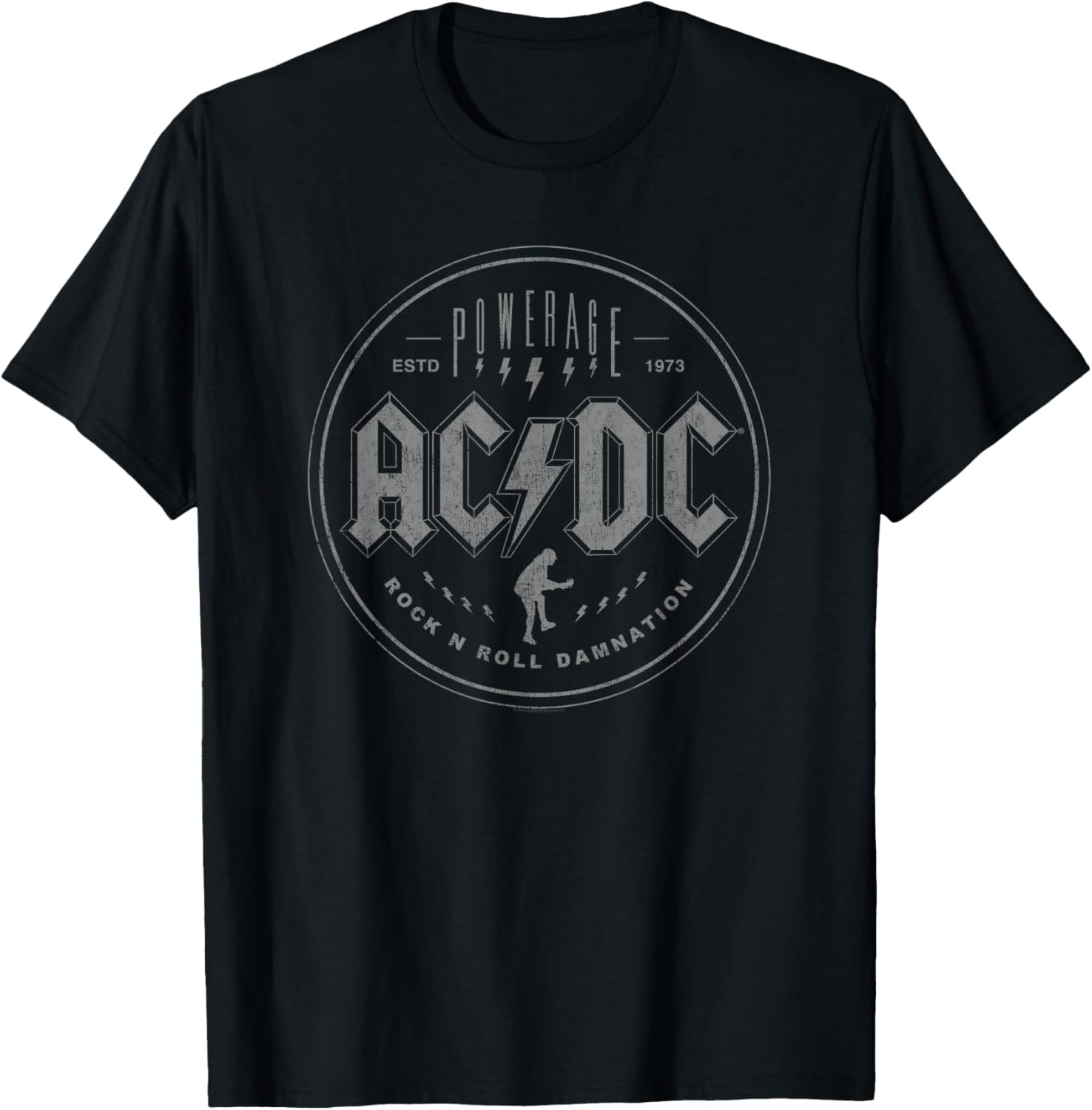 Official AC/DC Rock N Roll Damnation Band Music Vintage Logo T-Shirt