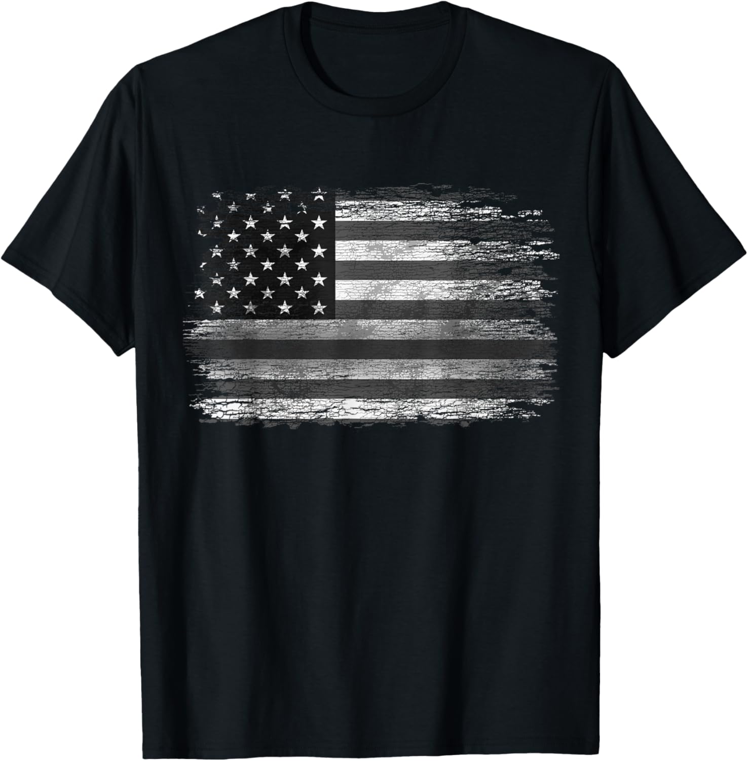 Subdued American Flag vintage black and white USA Flag T-Shirt for Women Kids Men