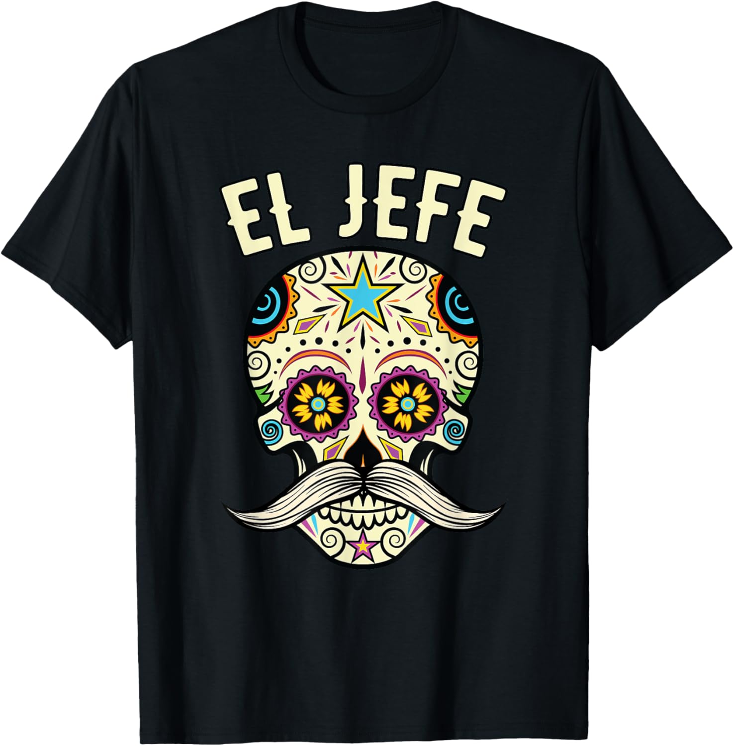 El Jefe Shirt Men Mexican Boss Sugar Skull Day Of The Dead T-Shirt