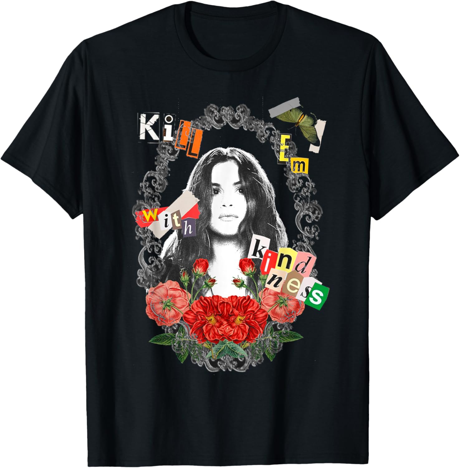 Official Selena Gomez Kill Them With Kindness Black T-Shirt