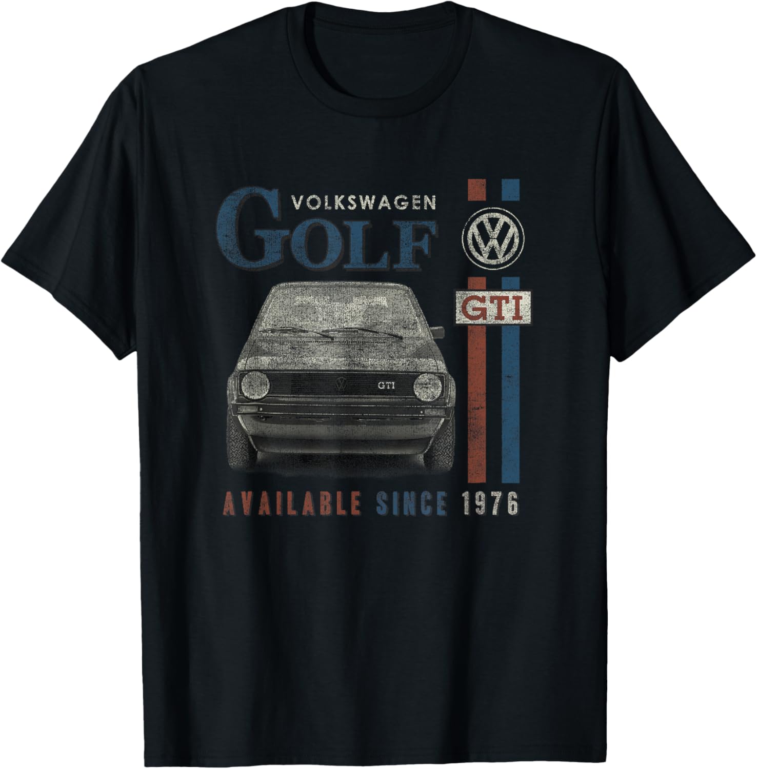Volkswagen Golf GTI Racing Distressed T-Shirt, Small